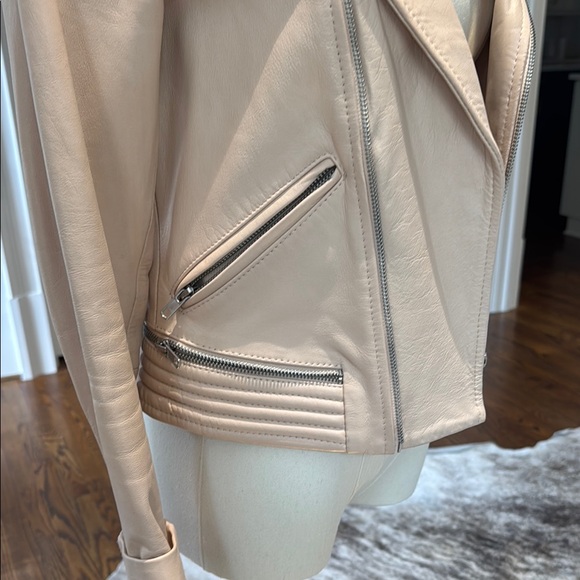 Maje Blush Leather Jacket - Picture 3 of 6